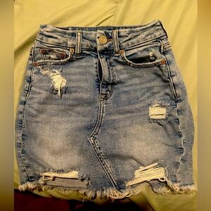 American eagle blue jean skirt